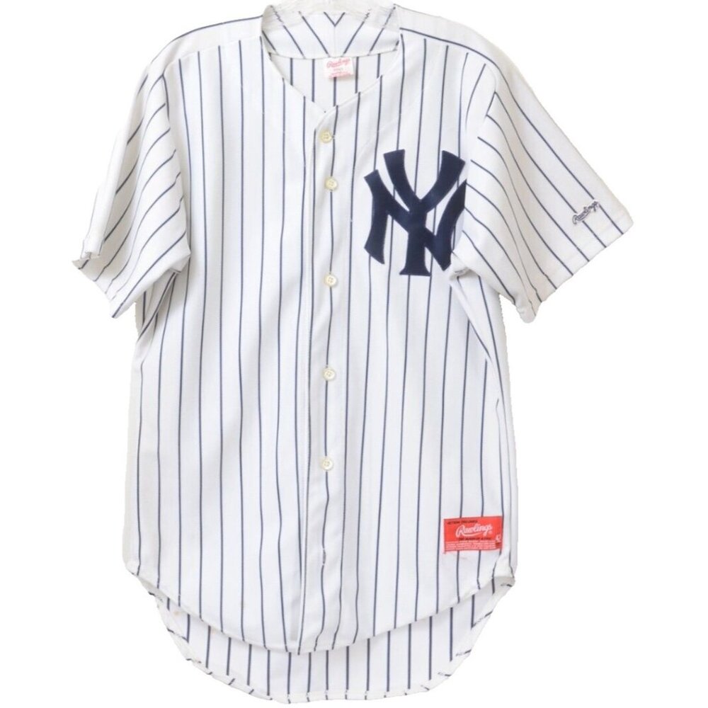 VTG 90s NEW‎ YORK YANKEES Adult 42 Rawlings Authentic MLB Jersey Made USA
